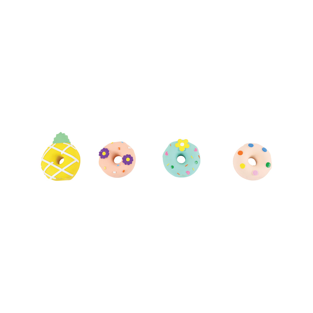 Squeaky Dog Toy Donut Yellow