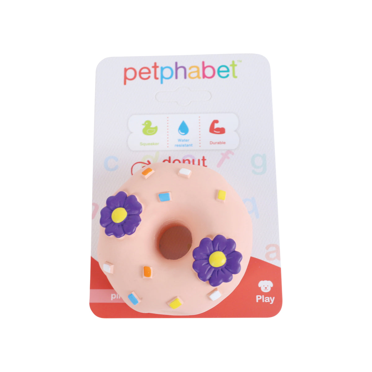 Squeaky Dog Toy Donut Pink