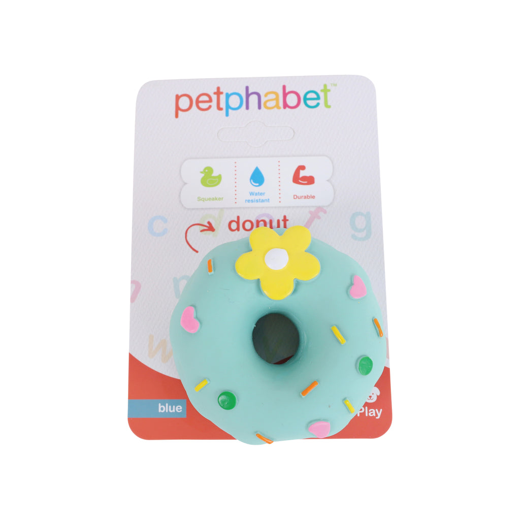 Squeaky Dog Toy Donut Blue
