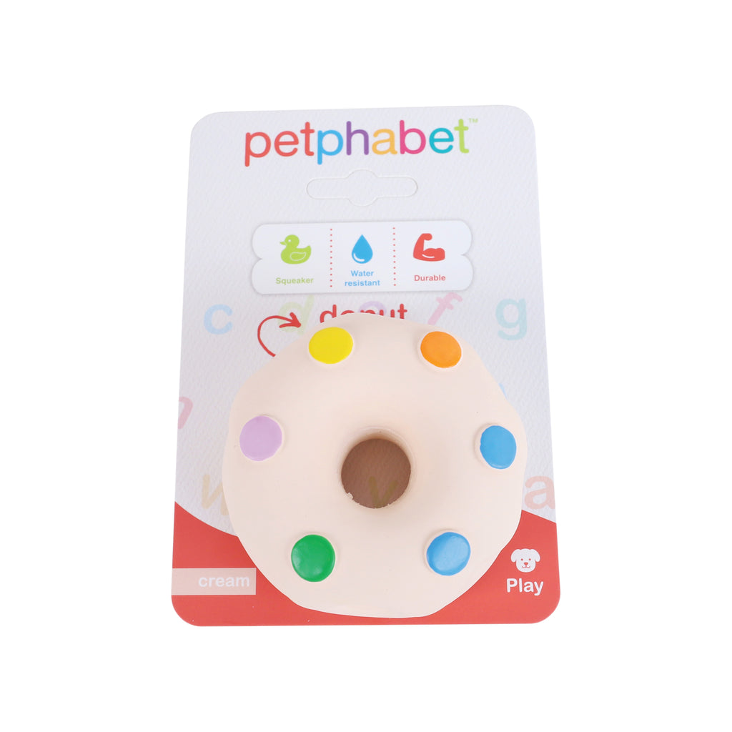 Squeaky Dog Toy Donut Cream