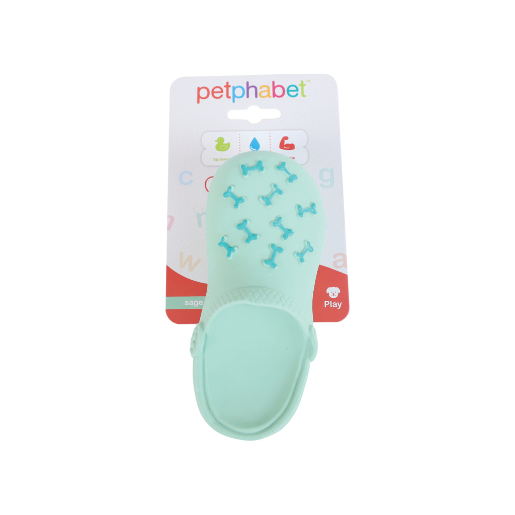 Squeaky Dog Toy Slipper Sage