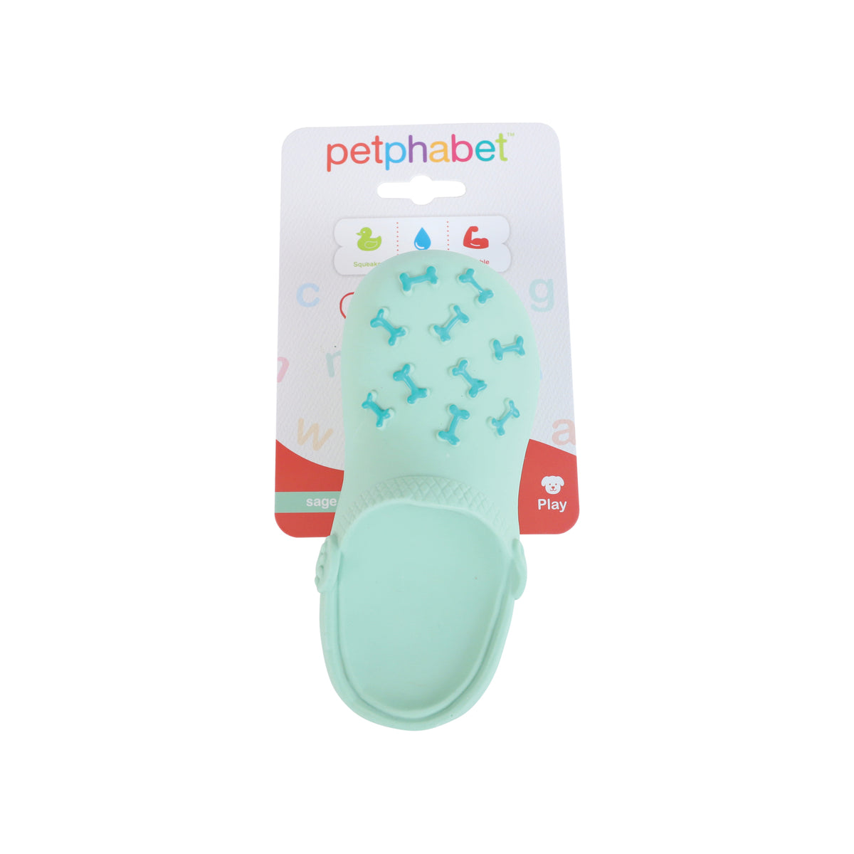 Squeaky Dog Toy Slipper Sage