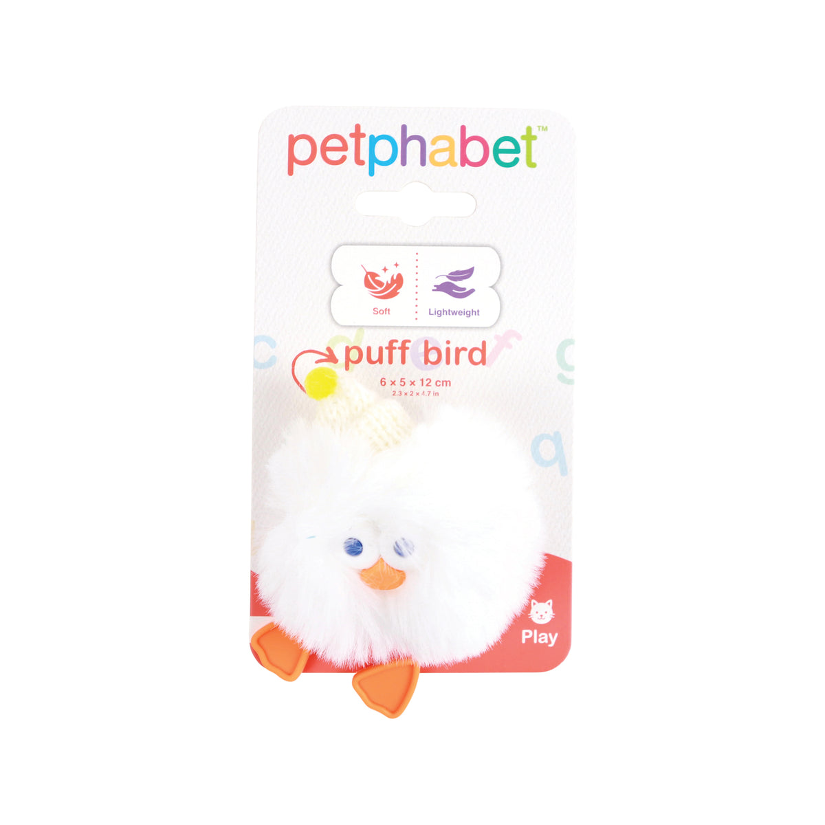 Cat Play Toy Puff bird White