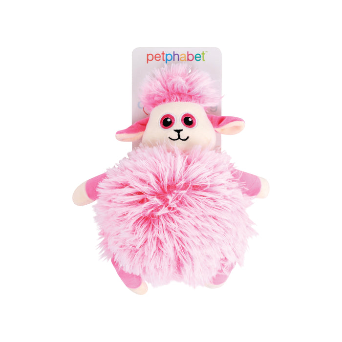 Squeaky Dog Toy Fluffy Sheep Pink