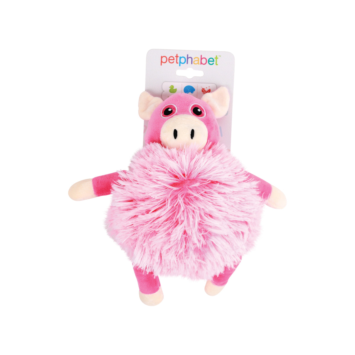 Squeaky Dog Toy Fluffy Pig Pink