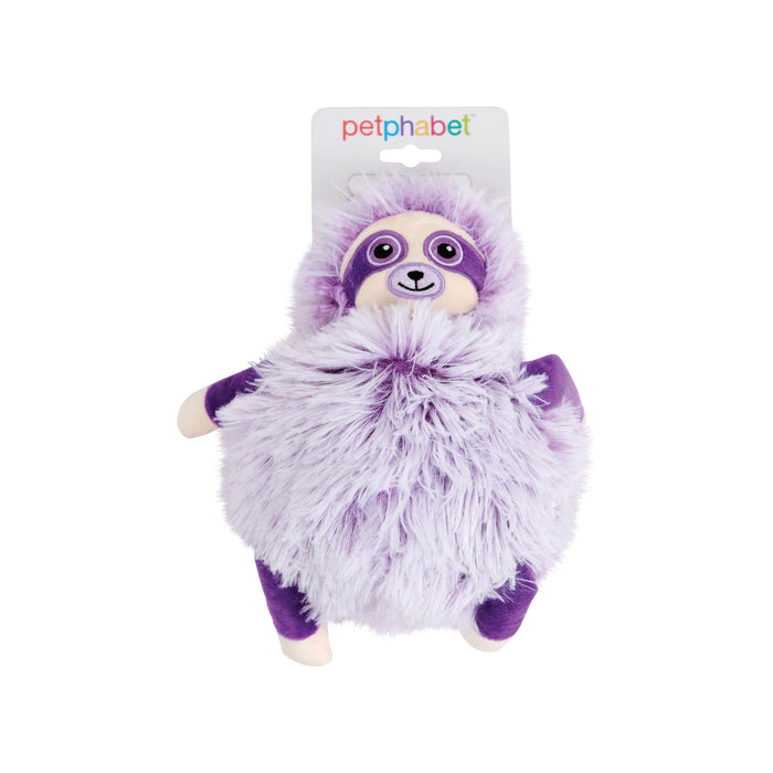 Squeaky Dog Toy Fluffy Sloth Purple