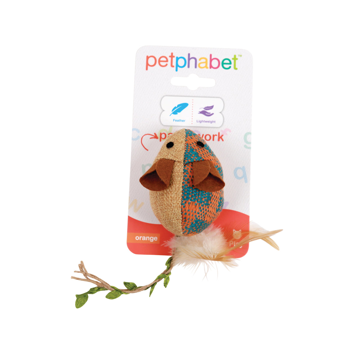Cat Play Toy Patchwork Orange