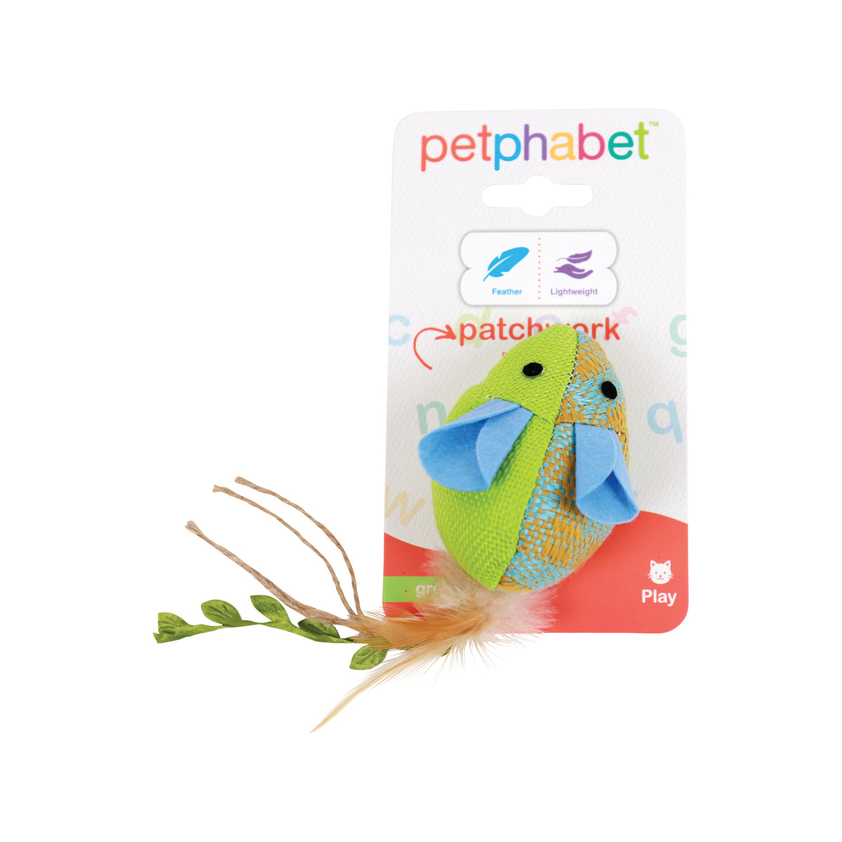 Cat Play Toy Patchwork Green