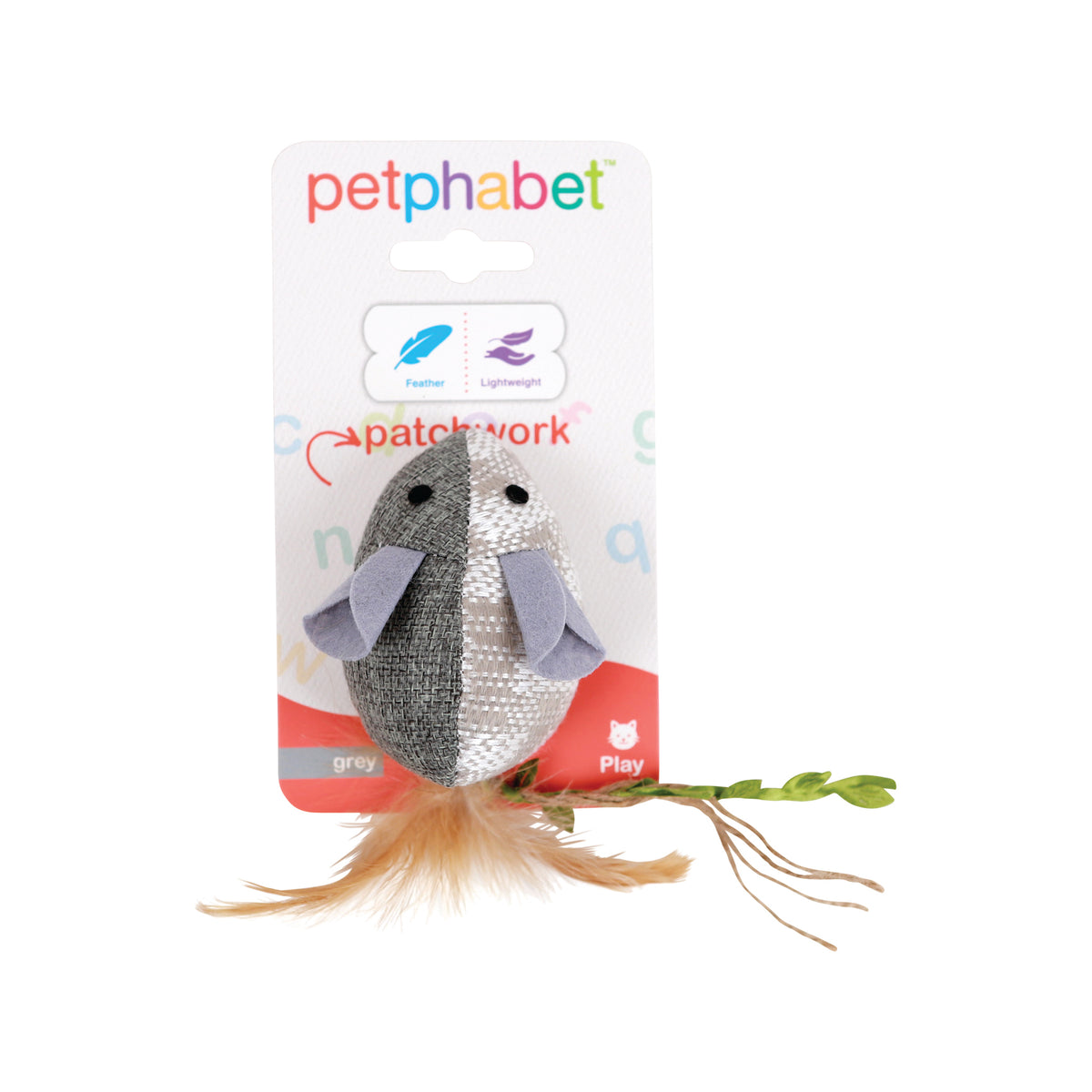 Cat Play Toy Patchwork Grey