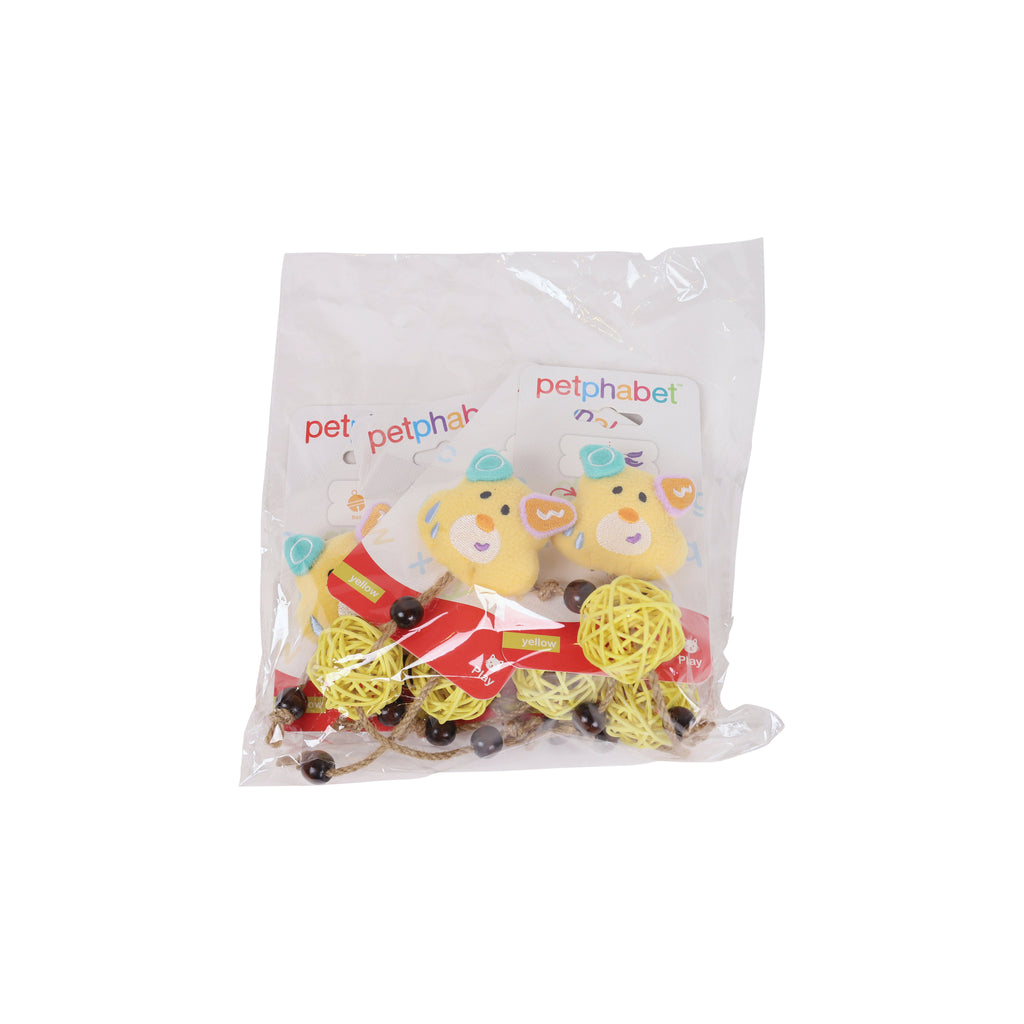 Cat Play Toy Wacky Monster Yellow