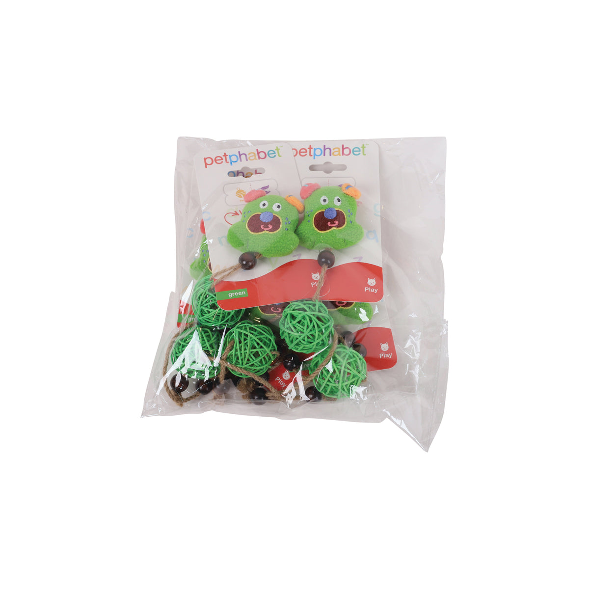 Cat Play Toy Wacky Monster Green