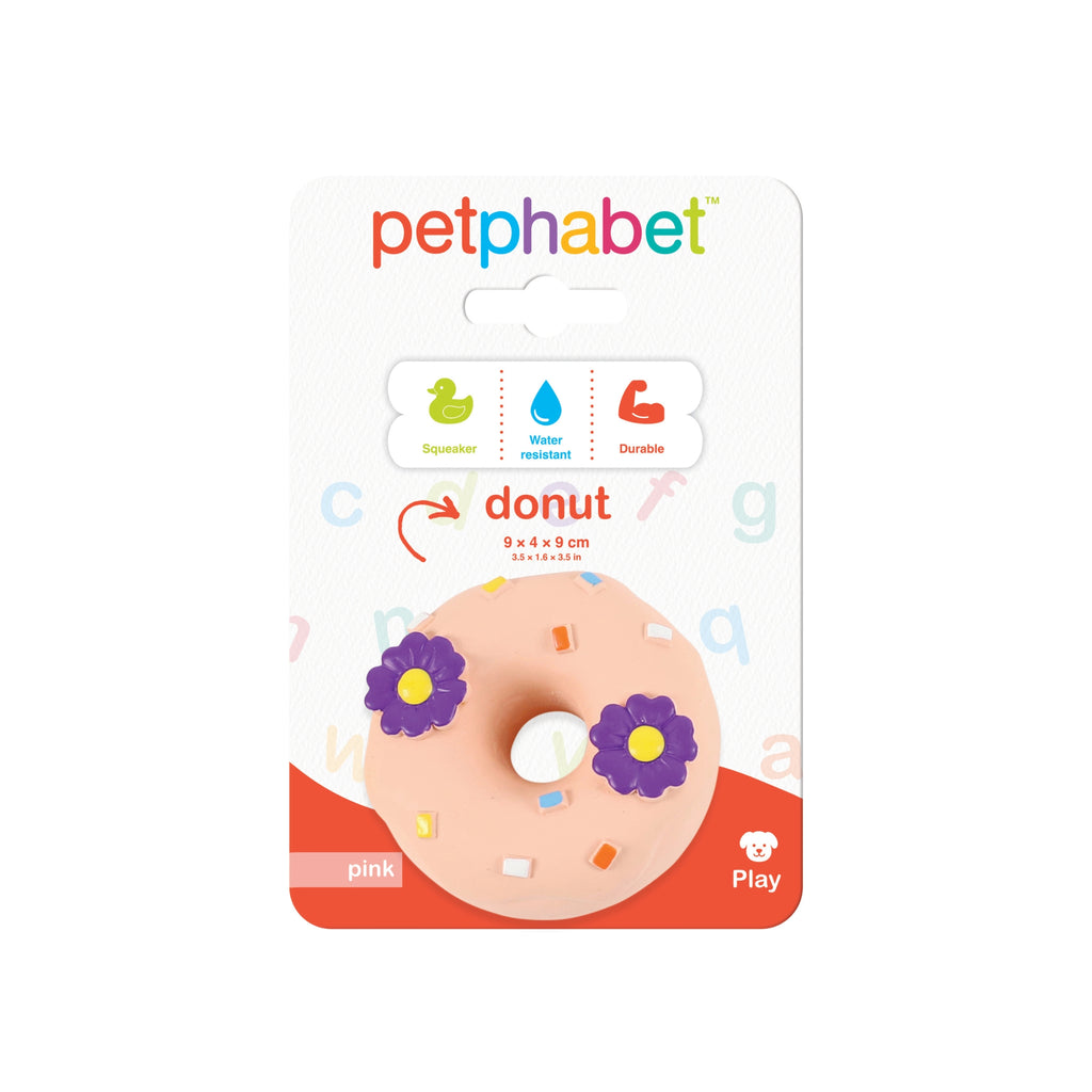 Squeaky Dog Toy Donut Pink