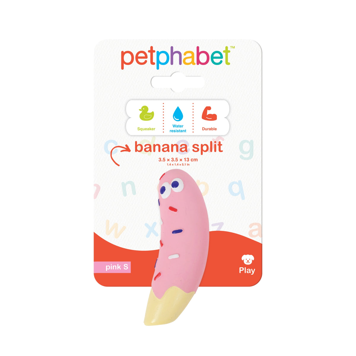 Squeaky Dog Toy Banana Pink