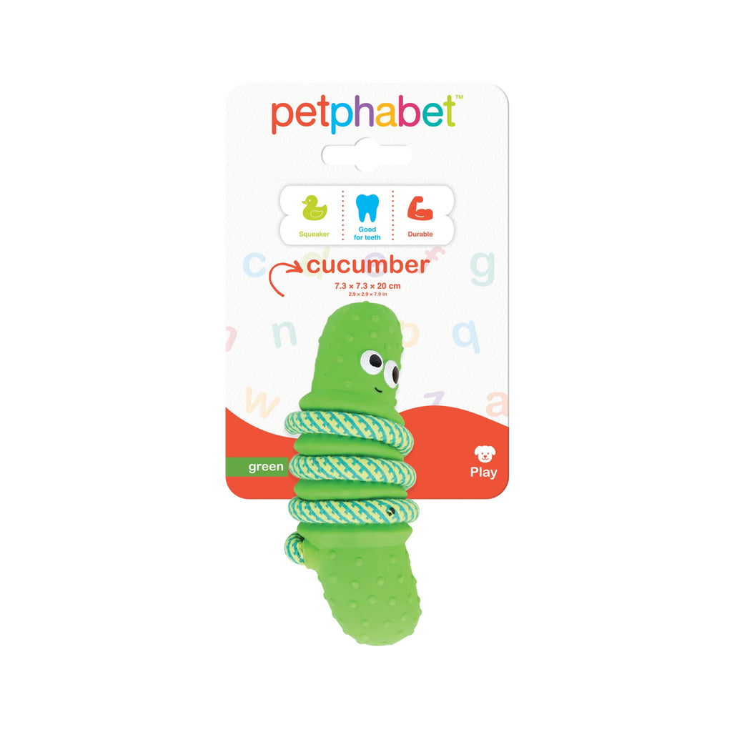 Squeaky Dog Toy Cucumber Green