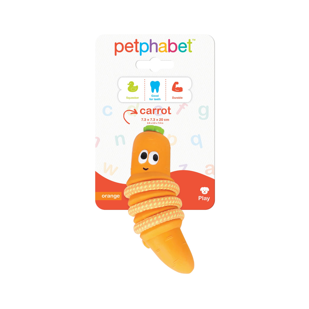 Squeaky Dog Toy Carrot Orange