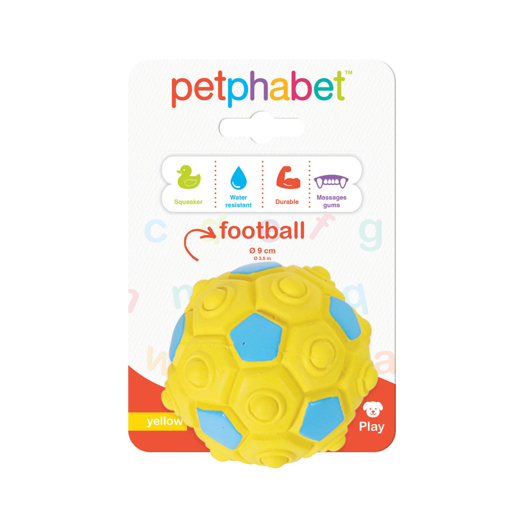 Squeaky Dog Toy Football Yellow