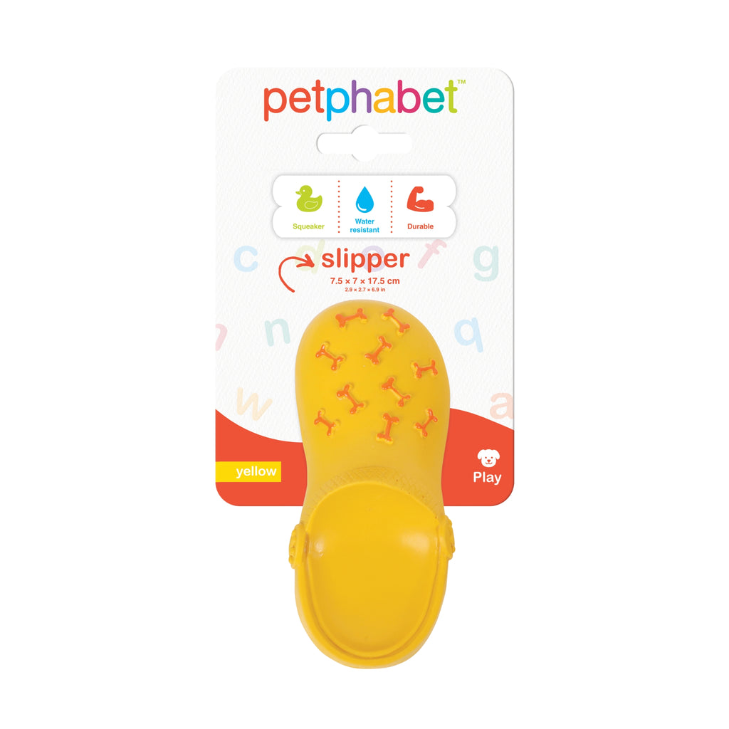 Squeaky Dog Toy Slipper Yellow