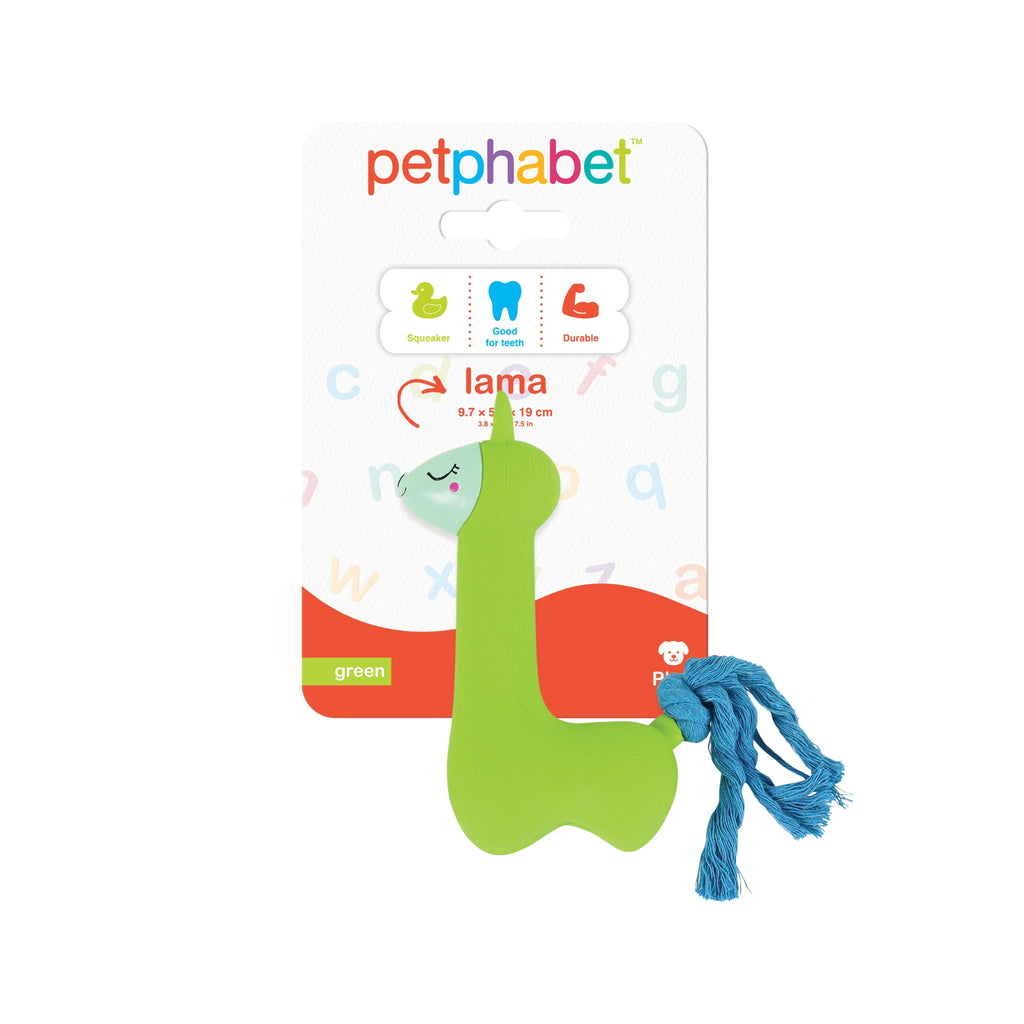 Squeaky Dog Toy Lama Green