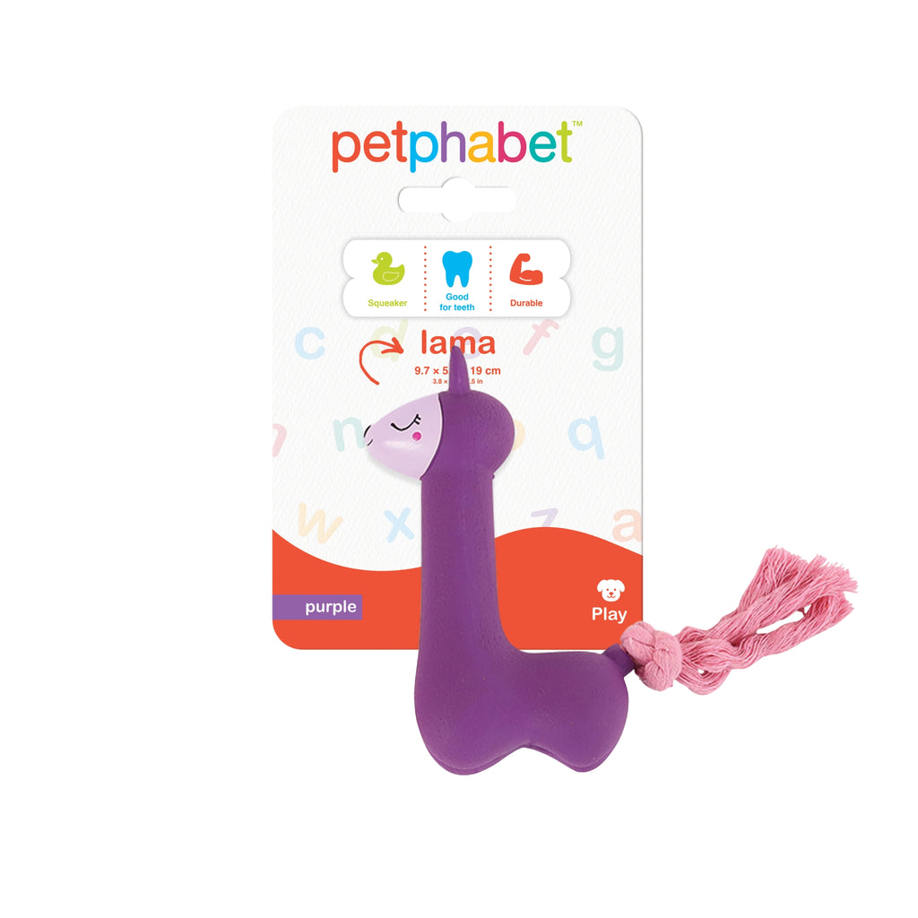 Squeaky Dog Toy Lama Purple