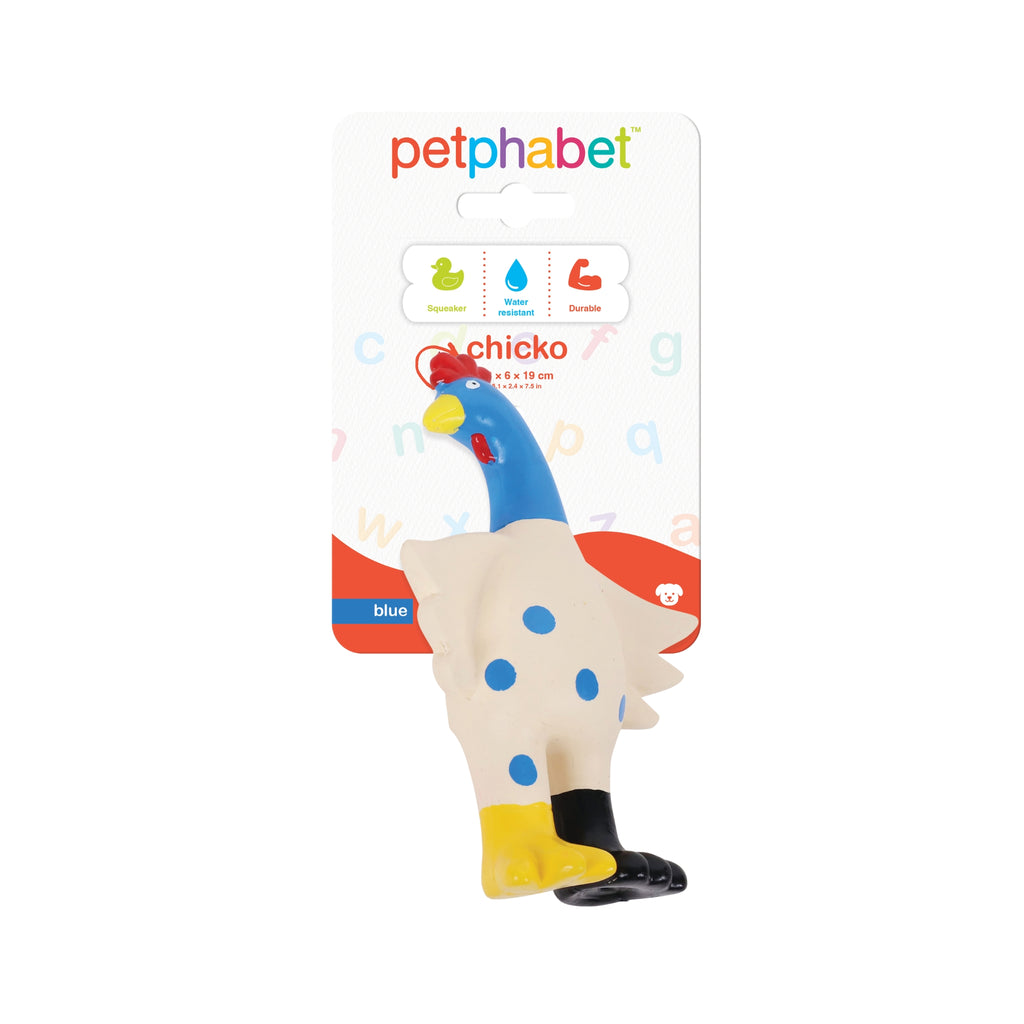 Squeaky Dog Toy Chicko Blue