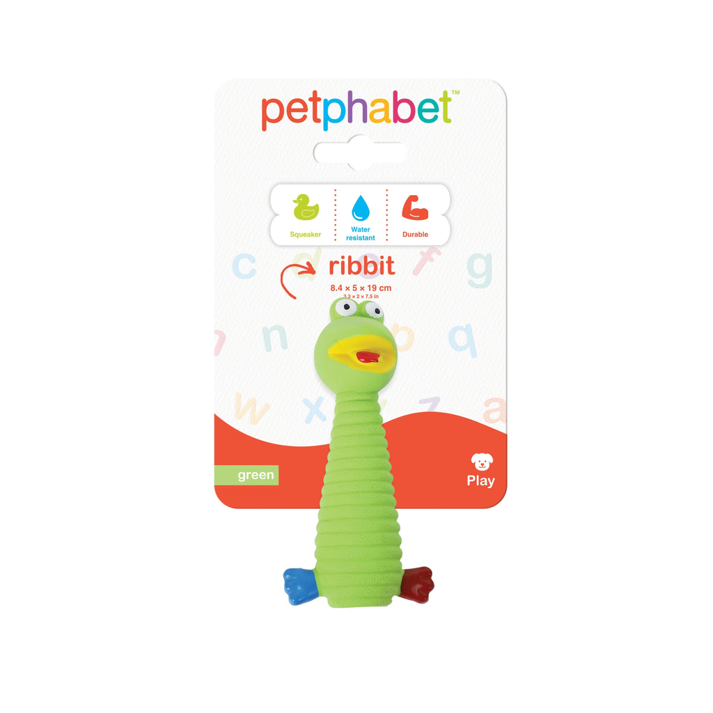 Squeaky Dog Toy Ribbit Green