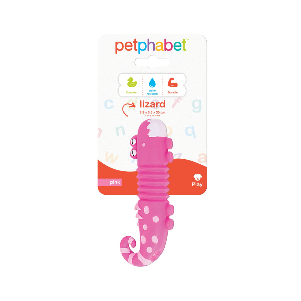 Squeaky Dog Toy Lizard Pink