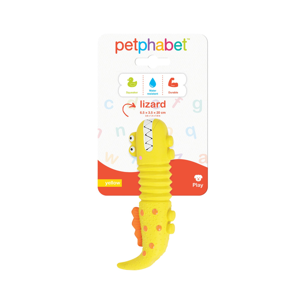 Squeaky Dog Toy Lizard Yellow
