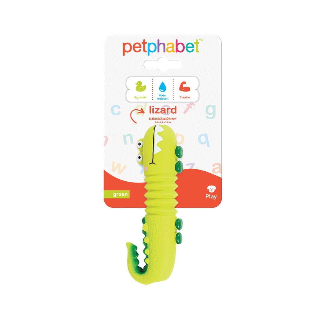 Squeaky Dog Toy Lizard Green