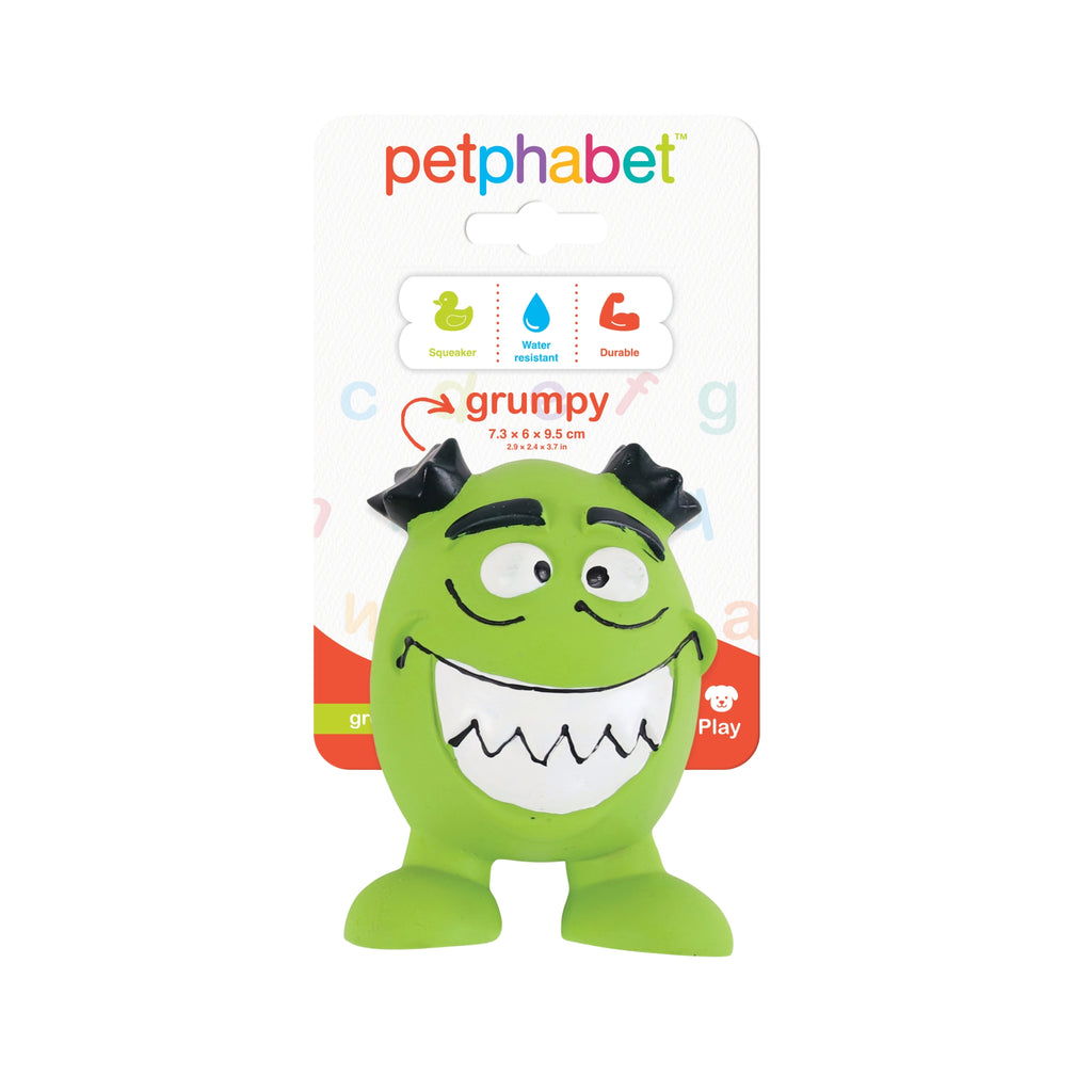 Squeaky Dog Toy Grumpy Green
