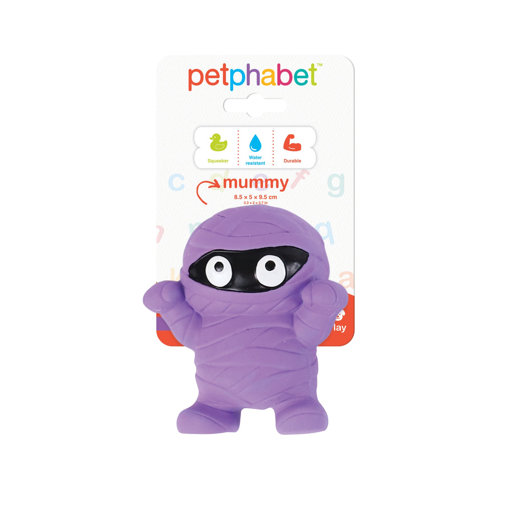 Squeaky Dog Toy Mummy Purple